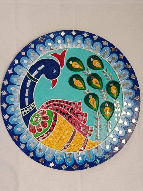 Lippan Mirror Art Peacock