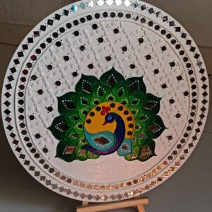 Lippan work frames  Peacock White Colour
