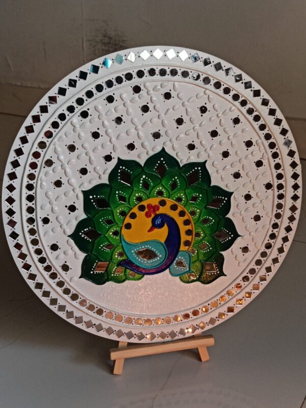 Lippan work frames  Peacock White Colour