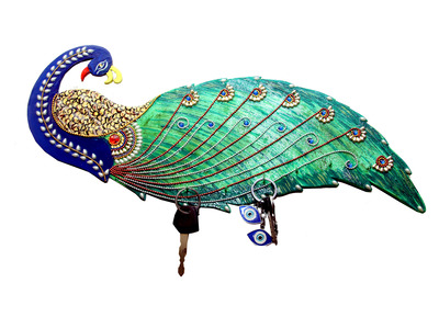 Peacock key holder 4 hook- CH/NC - Image 3