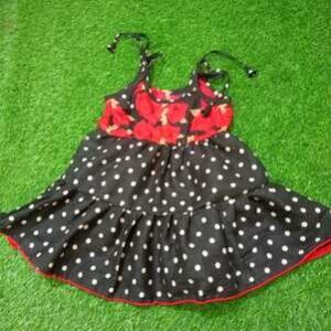 Knot Frock ( Red - Black)-PC
