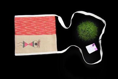 Jute Cross Bag With Hand Painting- PD/TU - Image 5