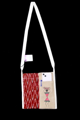 Jute Cross Bag With Hand Painting- PD/TU - Image 4