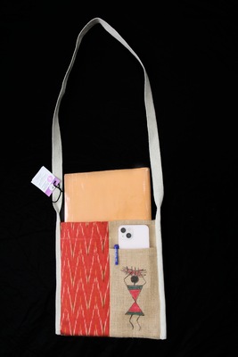 Jute Cross Bag With Hand Painting- PD/TU - Image 3