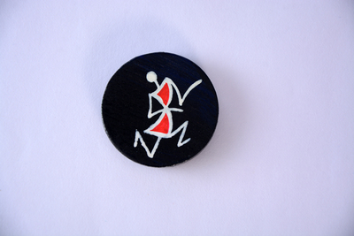 Warli Painting Wooden Magnet- SIL/MMSJ - Image 3