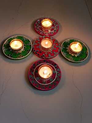 Lippan work frames Diya Art Multicolour- NA/PA