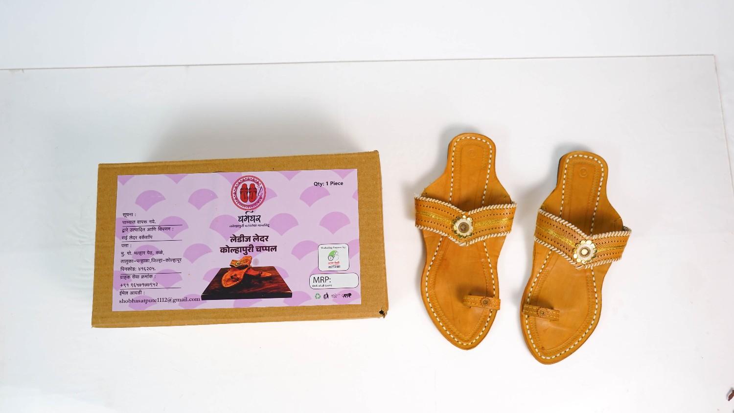 Ladies Ledar kolhapuri chappal - Image 5