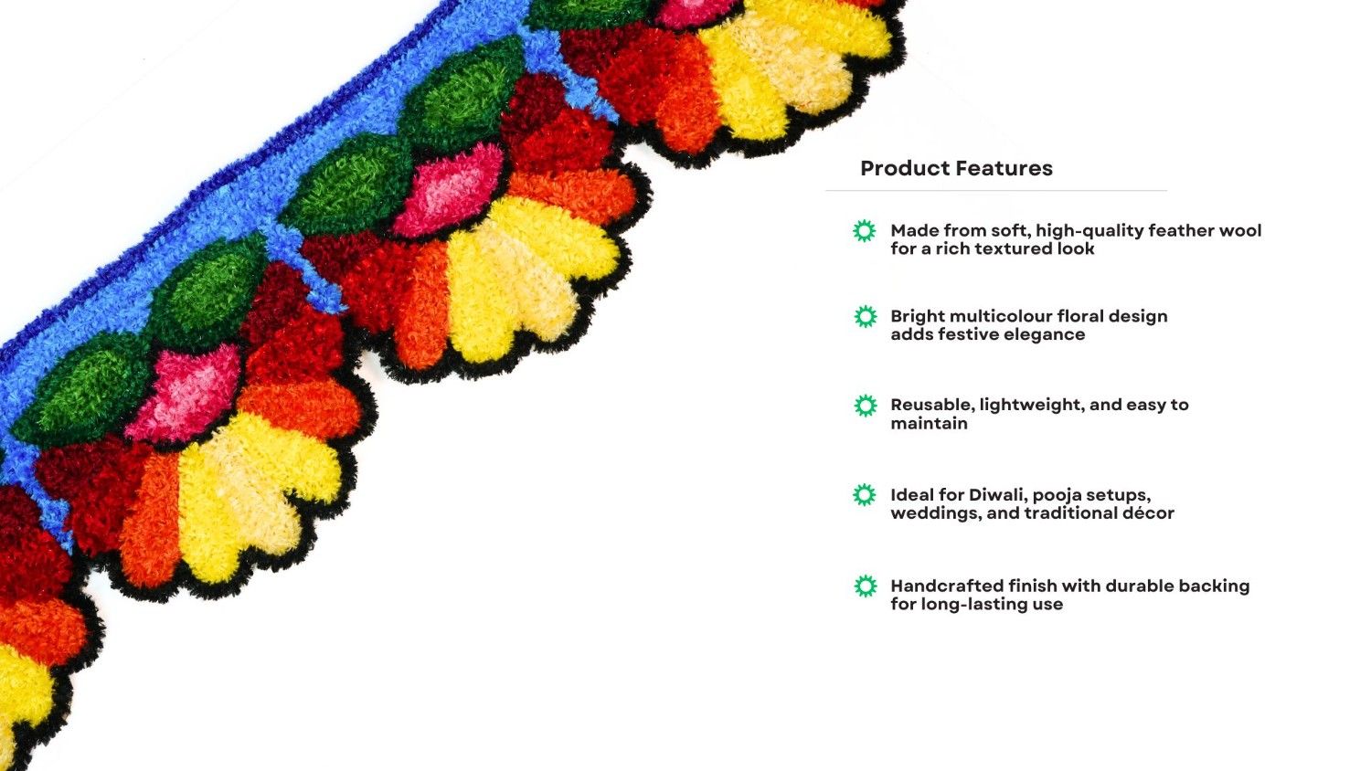 Feather Woolen Mat Rangoli - Image 5