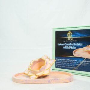 Lotus candle holder with plate