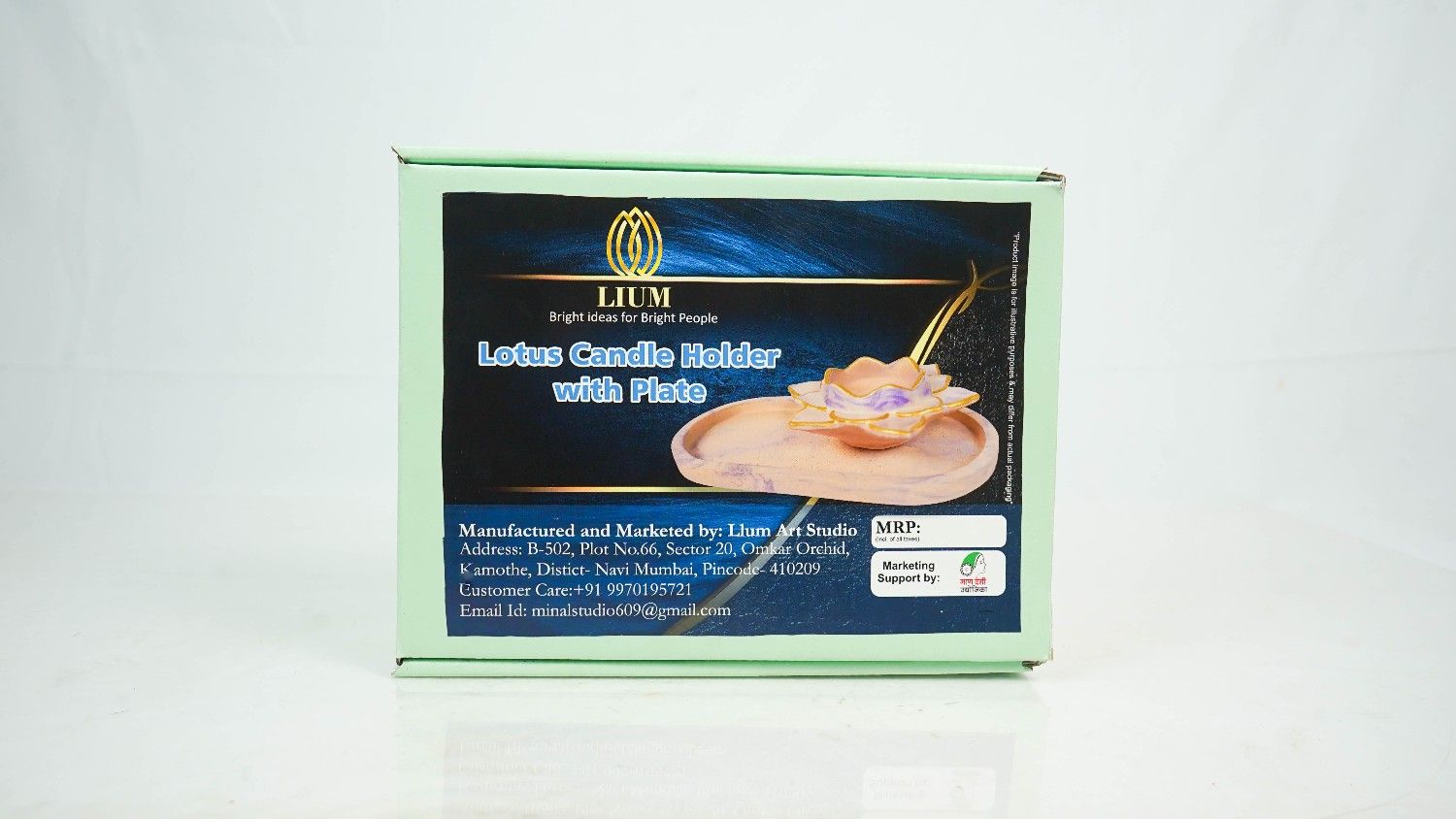 Lotus candle holder with plate - Image 5