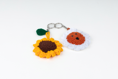 Sunflower & Daisy Crochet Keychain Set of 2 Each - Image 3