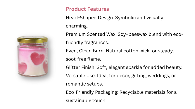Heart Shape Scented Candles 1 Piece Each - Image 4