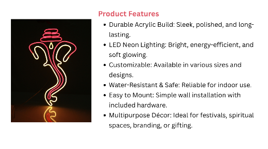 Ganesha Acrylic Neon sign board - Image 2