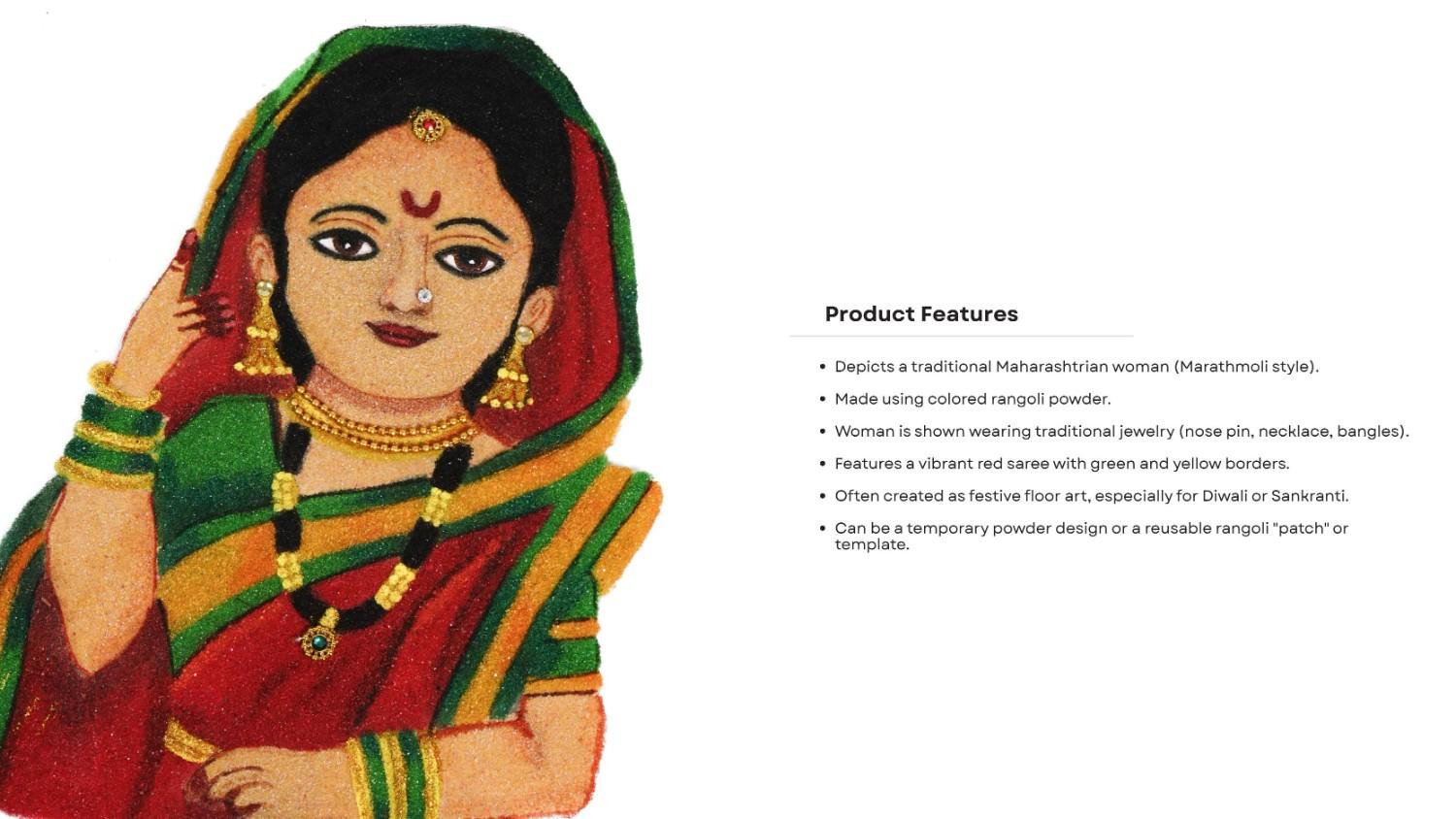 woman readymade Rangoli 1 piece each - Image 3